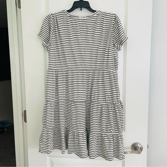 Loft Nautical Stripe Oversized Short Sleeve Crew Neck Shift Dress - Picture 6 of 8